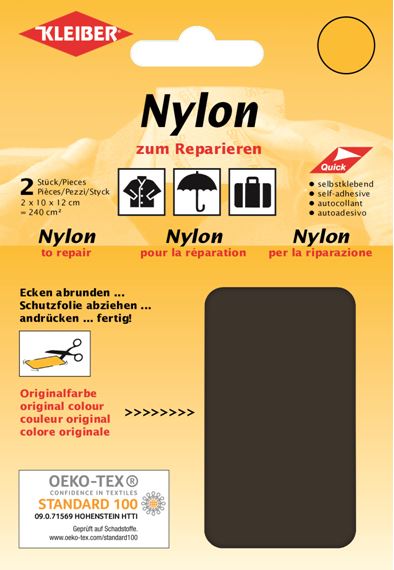 Nylon Flicken Schwarz selbstklebend 18x10cm 